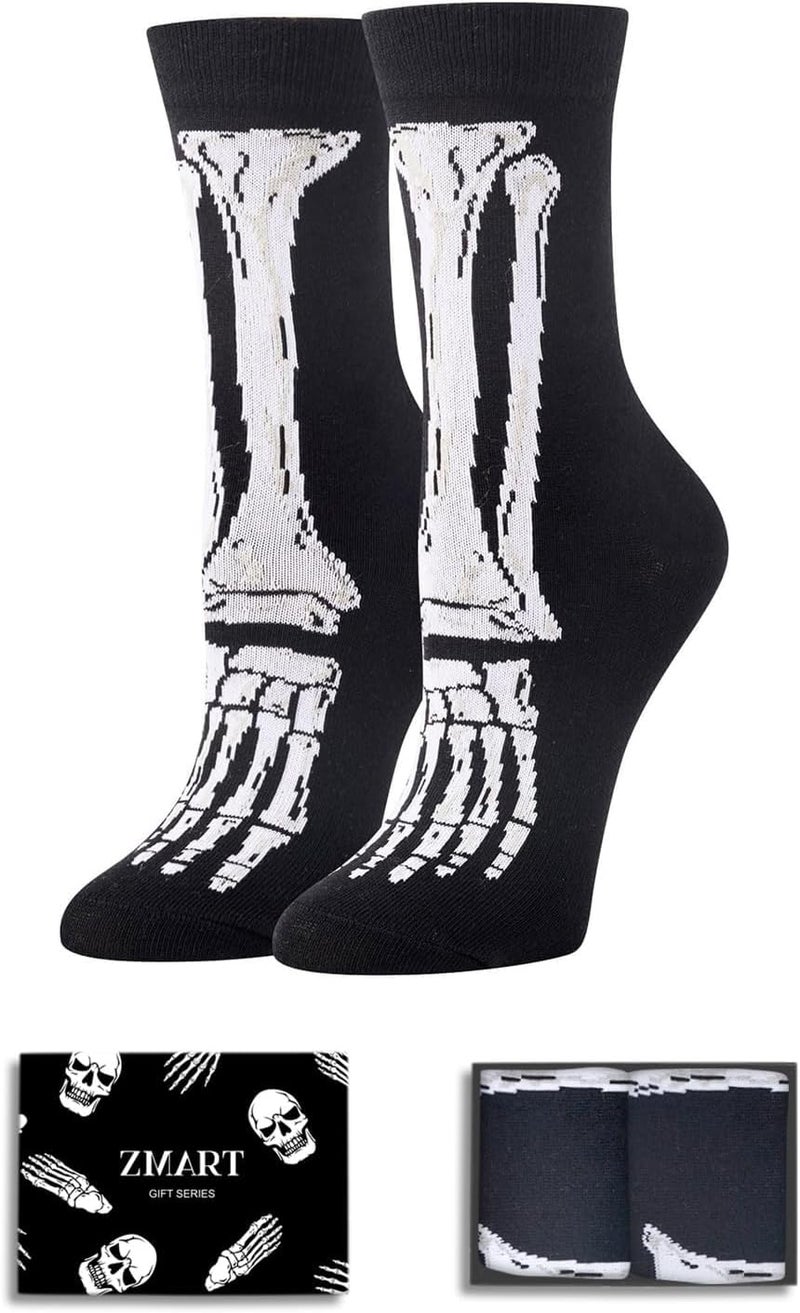 Zmart Halloween Gifts for Kids - Halloween Socks for Boys Girls Teens Adults, Skeleton Socks - Image 1